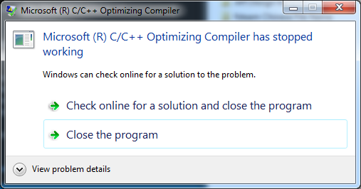 Boost test vs2013 fatal error C1001-卡核