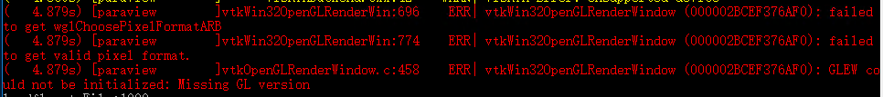 paraview启动失败：failed to get wglChoosePixelFormatARB-卡核