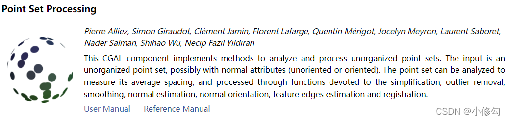 CGAL学习记录——Geometry Processing（几何处理）-Point Set Processing -1-卡核