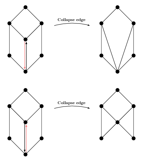 Collapsing will always be performed in the direction the halfedge points to.