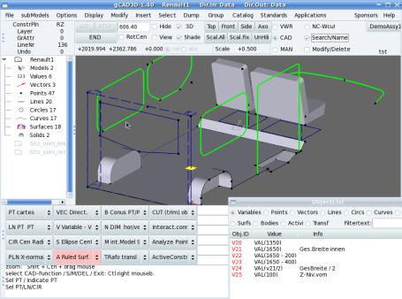 gCAD3D 三维的 CAD/CAM 程序-卡核